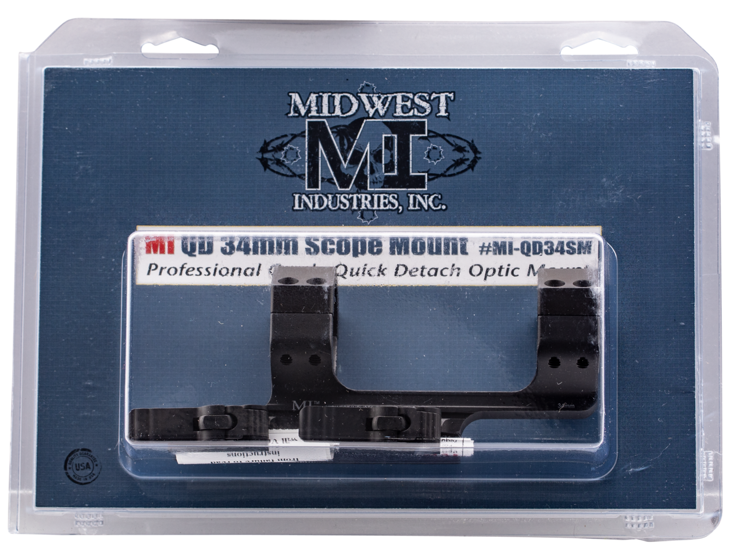 Midwest Industries Inc Quick Detach, Midwest Mi-qd34sm       34mm Qd Scp Mnt 1.5 Offset