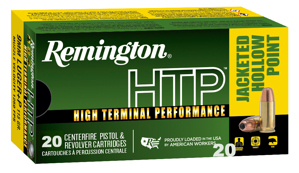 Remington Ammunition Htp, Rem 28293 Rtp9mm6a   Htp 9mm+p     115jhp    20/25