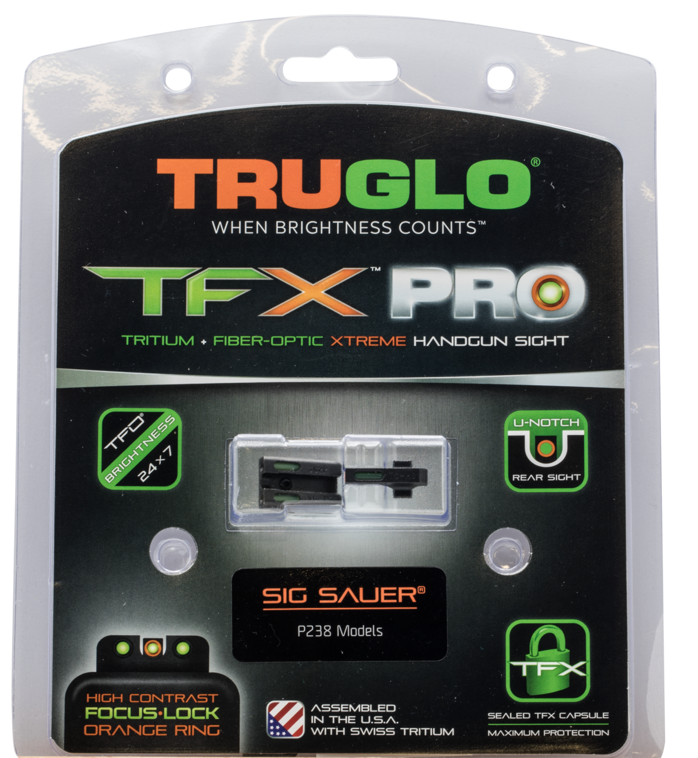 Truglo Tfx Pro, Tru Tg-13sg3pc    Tfx Sig 238 #6/#6 Set Pro Orn