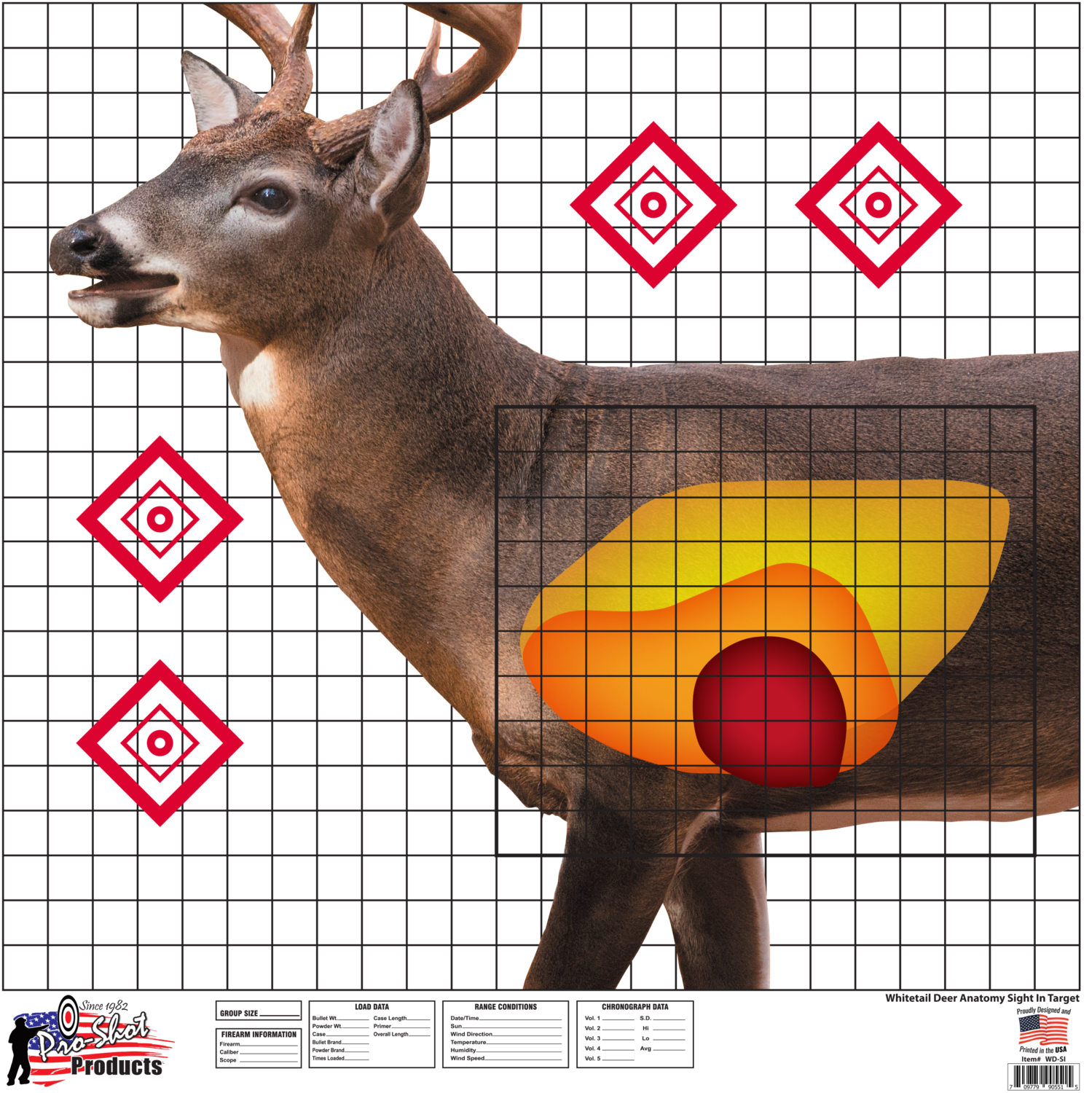 Pro-shot Whitetail, Proshot Wdsi-5pk  25x25 Whitetail Sight-in Target