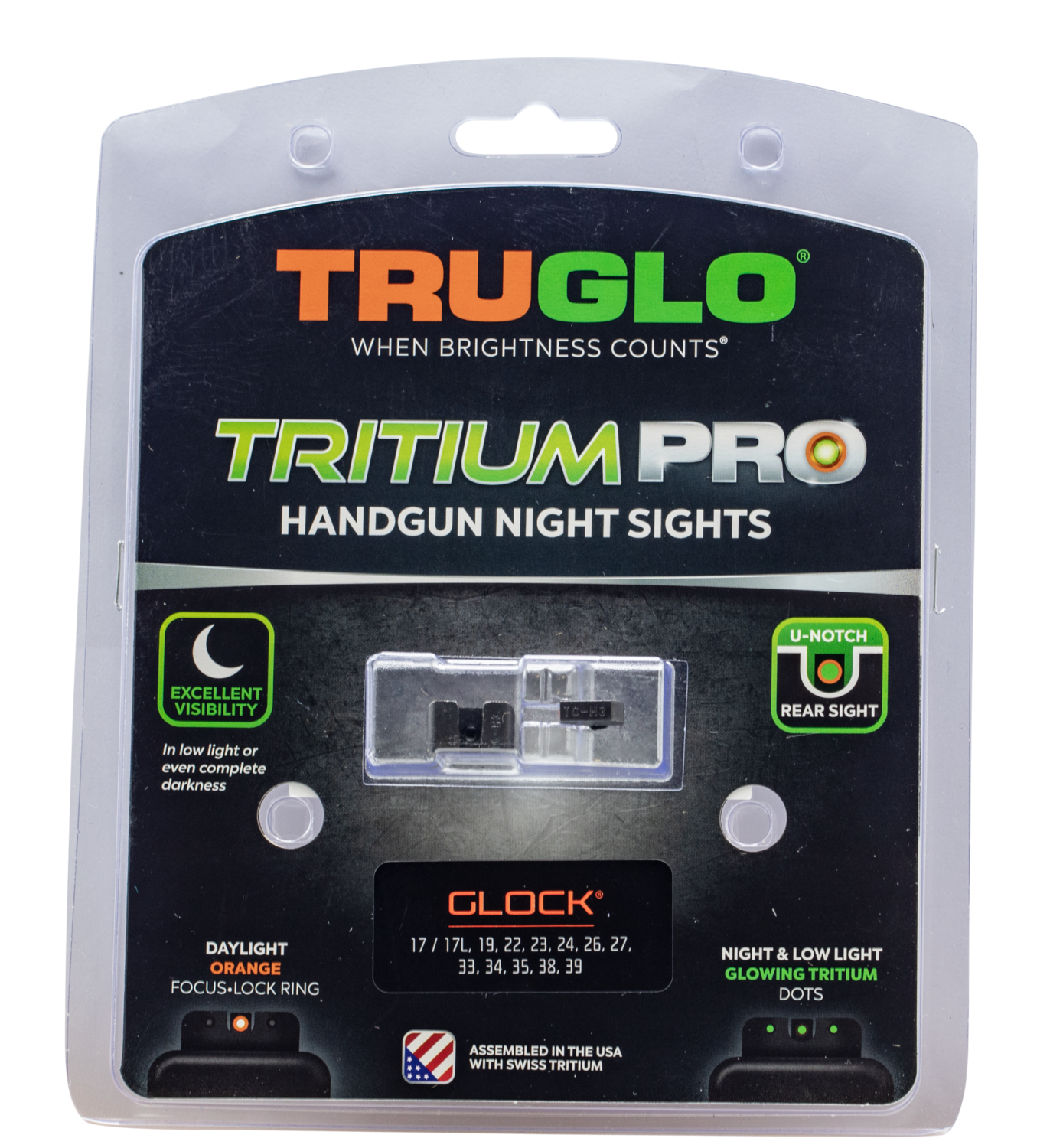 Truglo Tritium Pro, Tru Tg-231g1c     Trit Pro Glock Low   Set Org