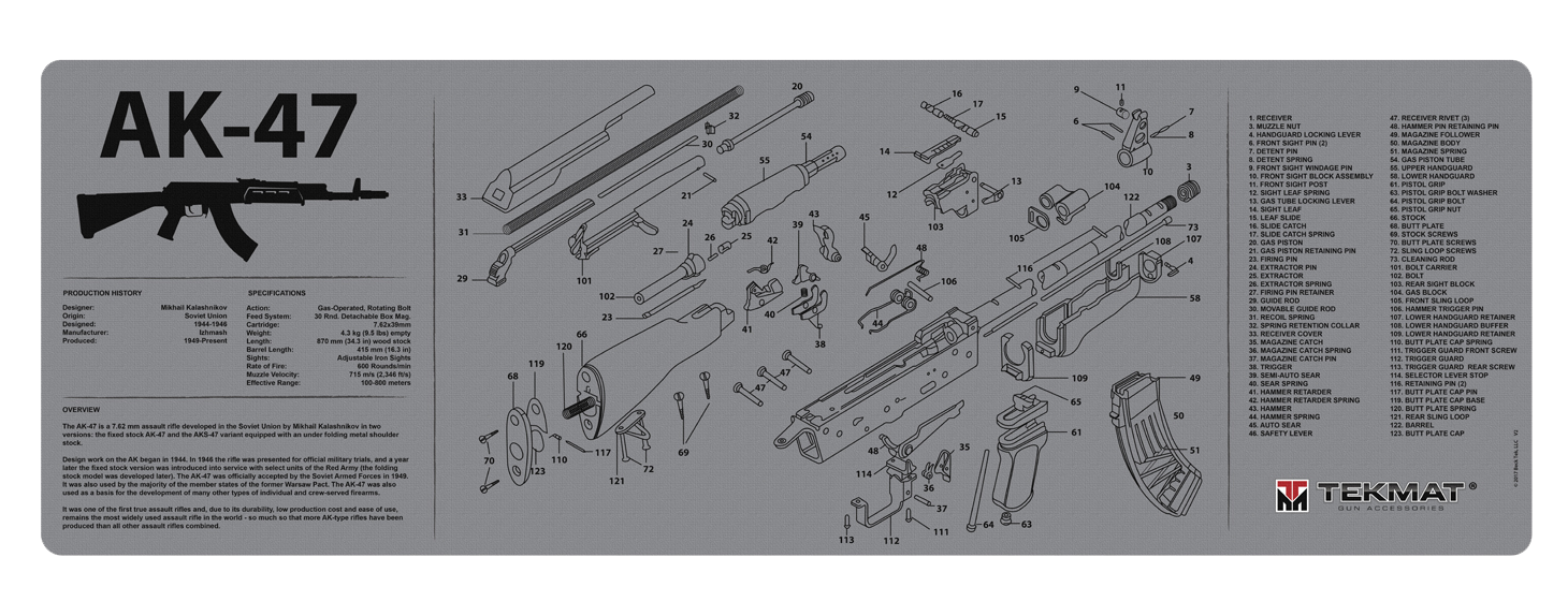 Beck Tek, Llc (tekmat) Ak-47, Tekmat Tekr36ak47gy        Ak47 Grey Cleaning Mat