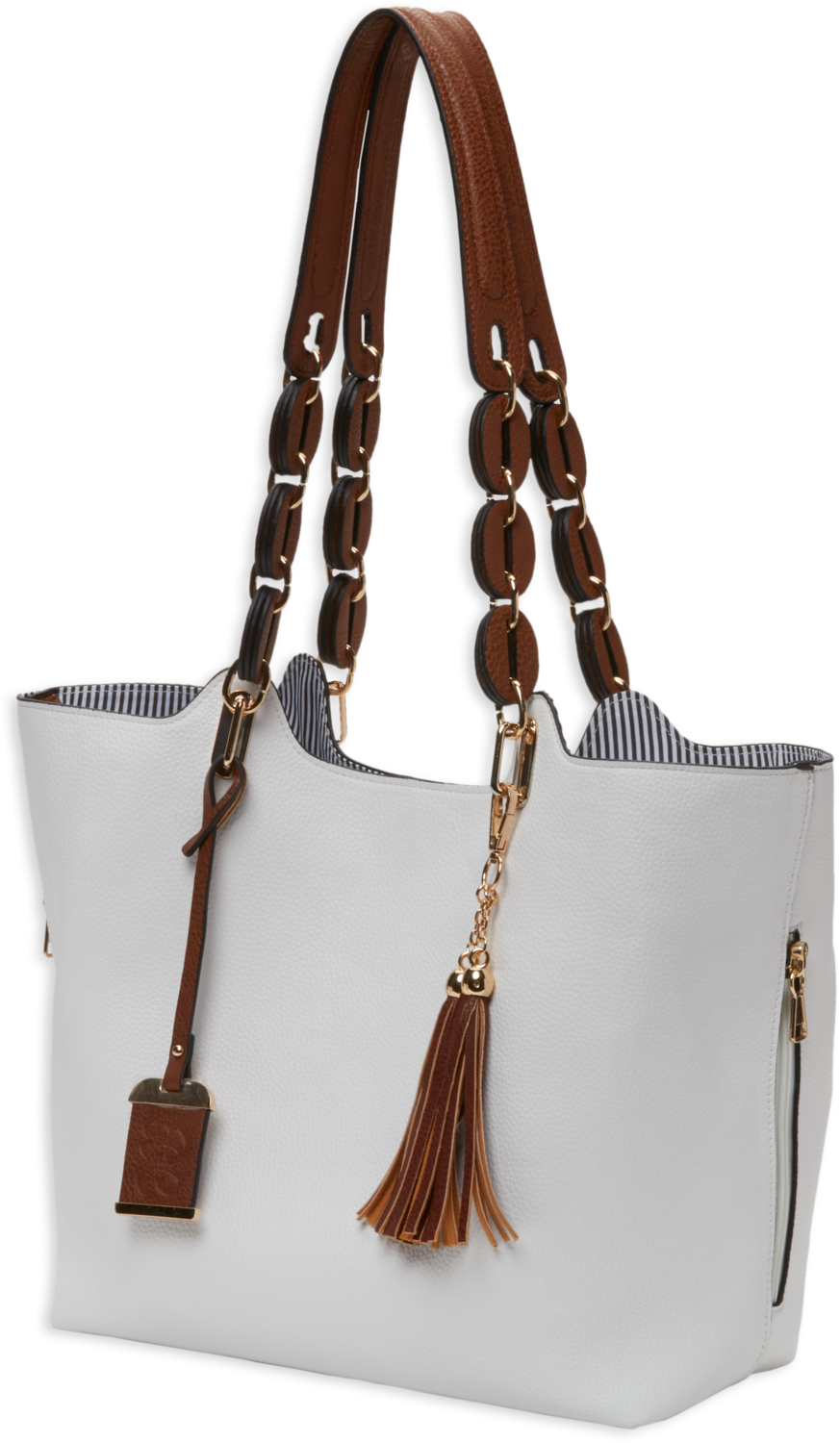 Bulldog Tote Purse, Bdog Bdp-055     Tote Braided Purse Hlstr    White