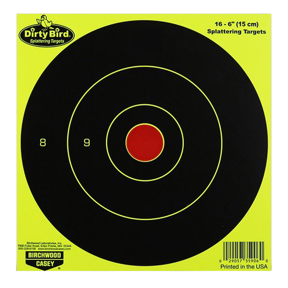 Birchwood Casey Dirty Bird, Bir 35906          Dirtybrd 6" Yelw Bullseye  16pk