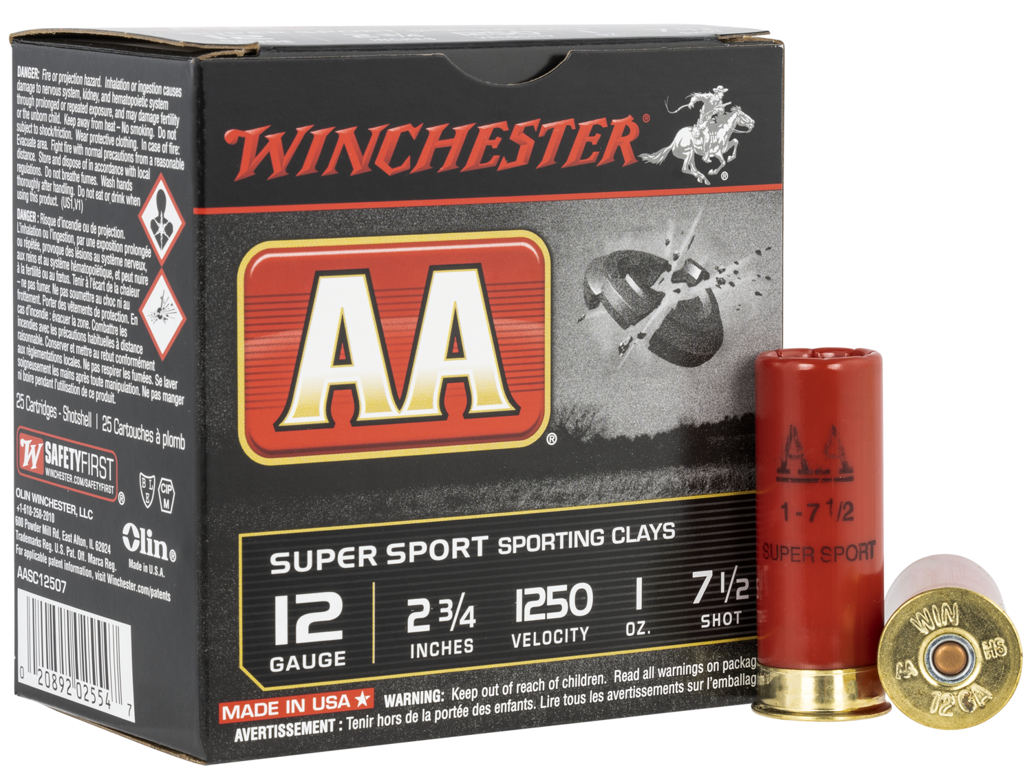 Winchester Ammo Aa, Win Aasc12507  Aa Spt Cly   1oz              25/10