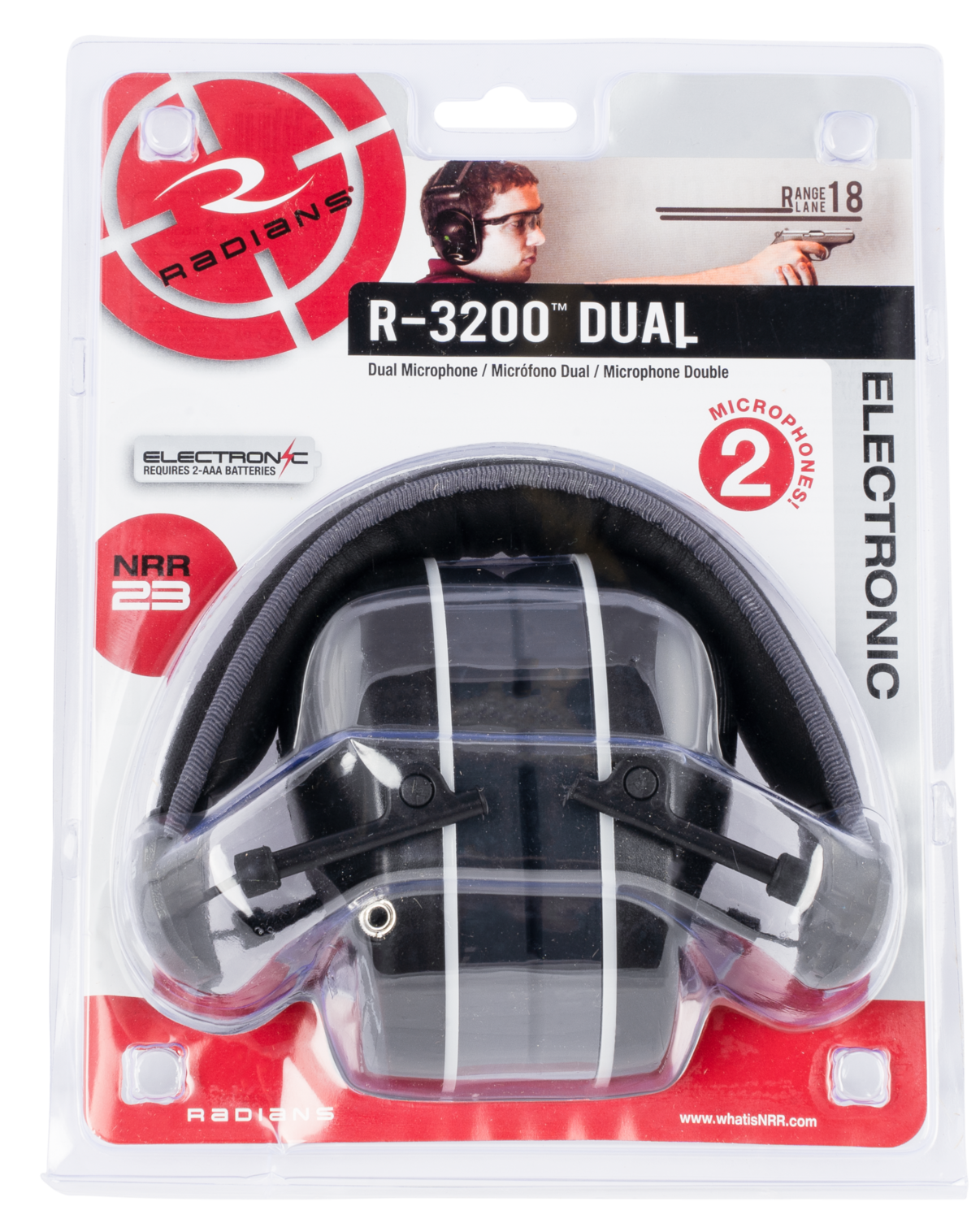 Radians R-3200, Rad R3200ecs   Dual Mic Elec Muffs Blk/gray
