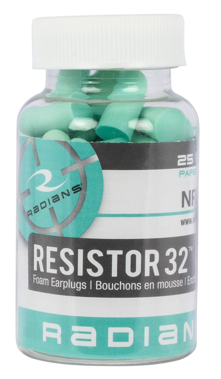 Radians Resistor, Rad Fp70a/25   Foam Earplugs Aqua 25