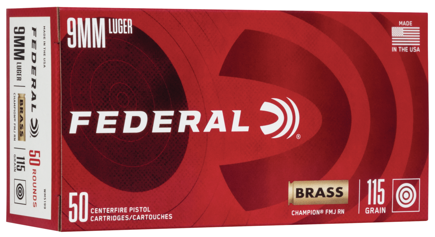 Federal Champion Training, Fed Wm5199      9mm        115 Fmj           50/20