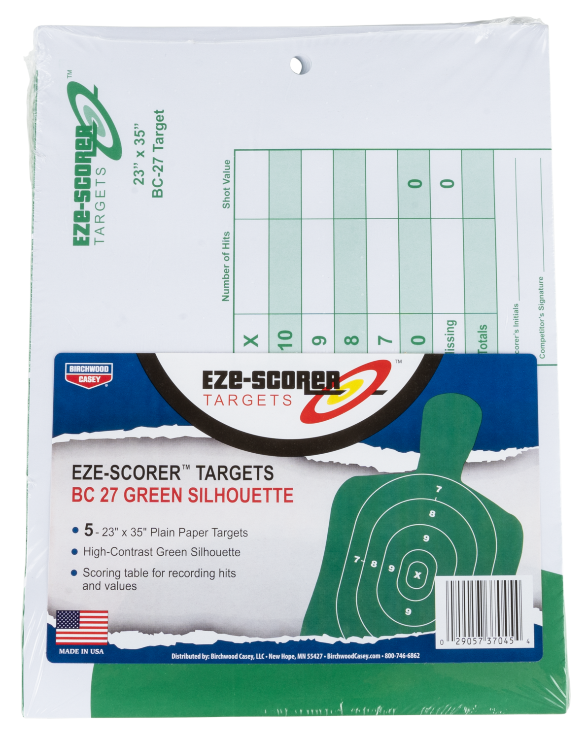 Birchwood Casey Eze-scorer, Bir 37045          Ezescorer 23x35 Bc27 Green 5pk