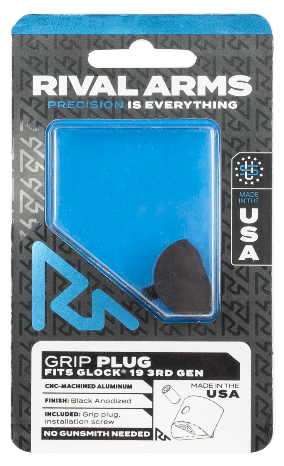 Rival Arms Grip Plug, Rival Ra75g201a    Grip Plug Glock 19 Gen3 Blk