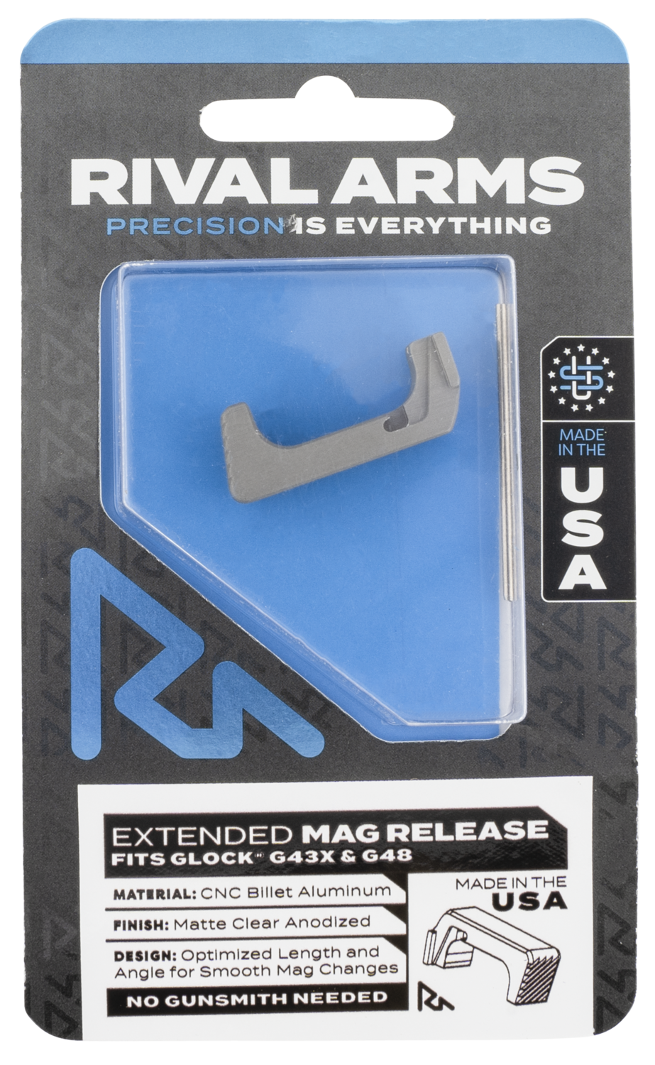 Rival Arms Magazine Release, Rival Ra72g004d    Mag Release Ext G43x / G48 Stl