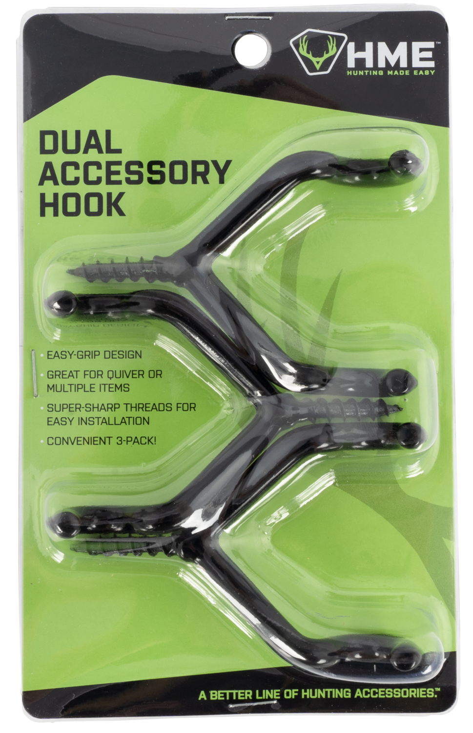 Hme Accessory Hook, Hme Dah-3          Dual Acc Hook 3pk
