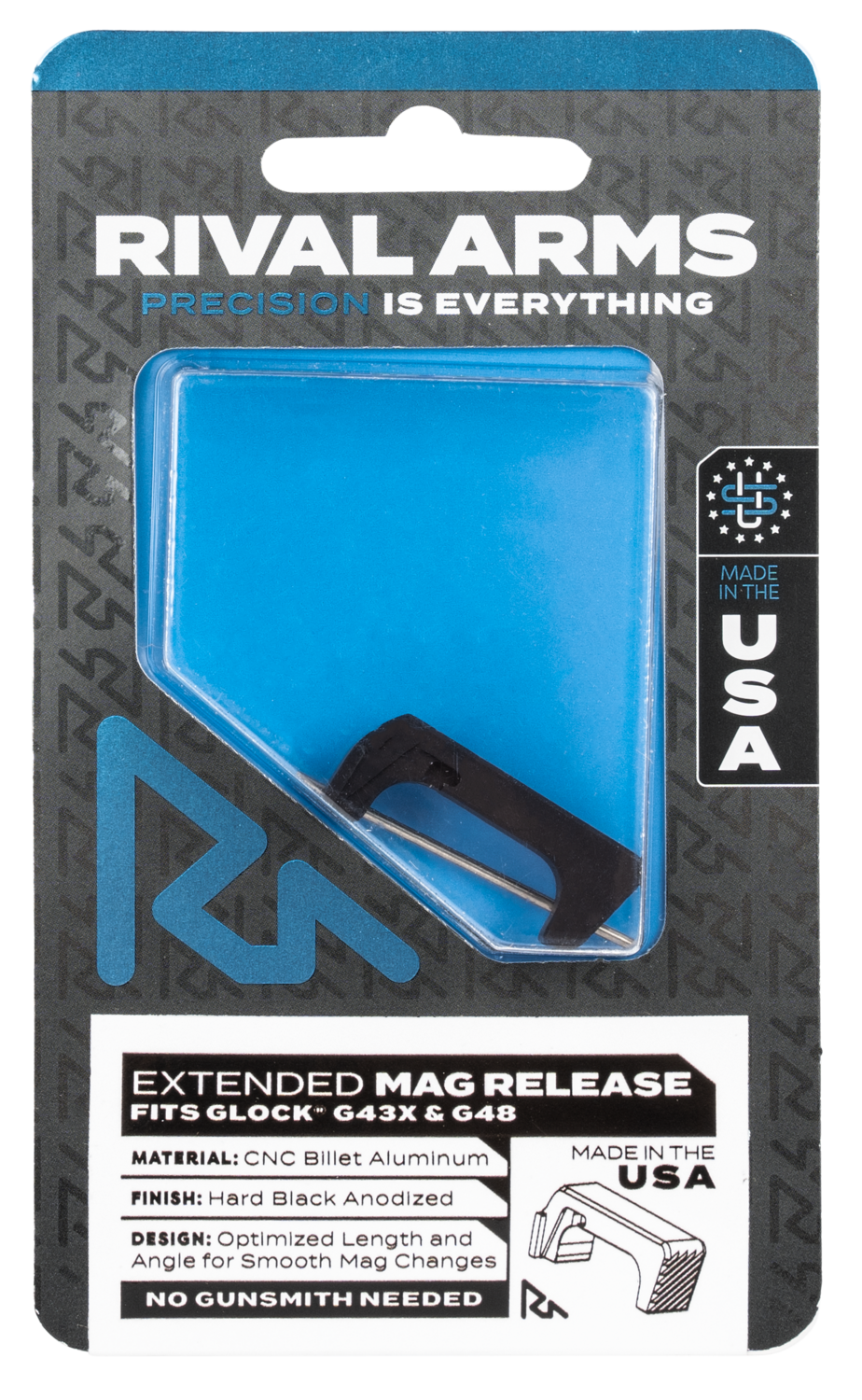 Rival Arms Magazine Release, Rival Ra72g004a    Mag Release Ext G43x / G48 Blk
