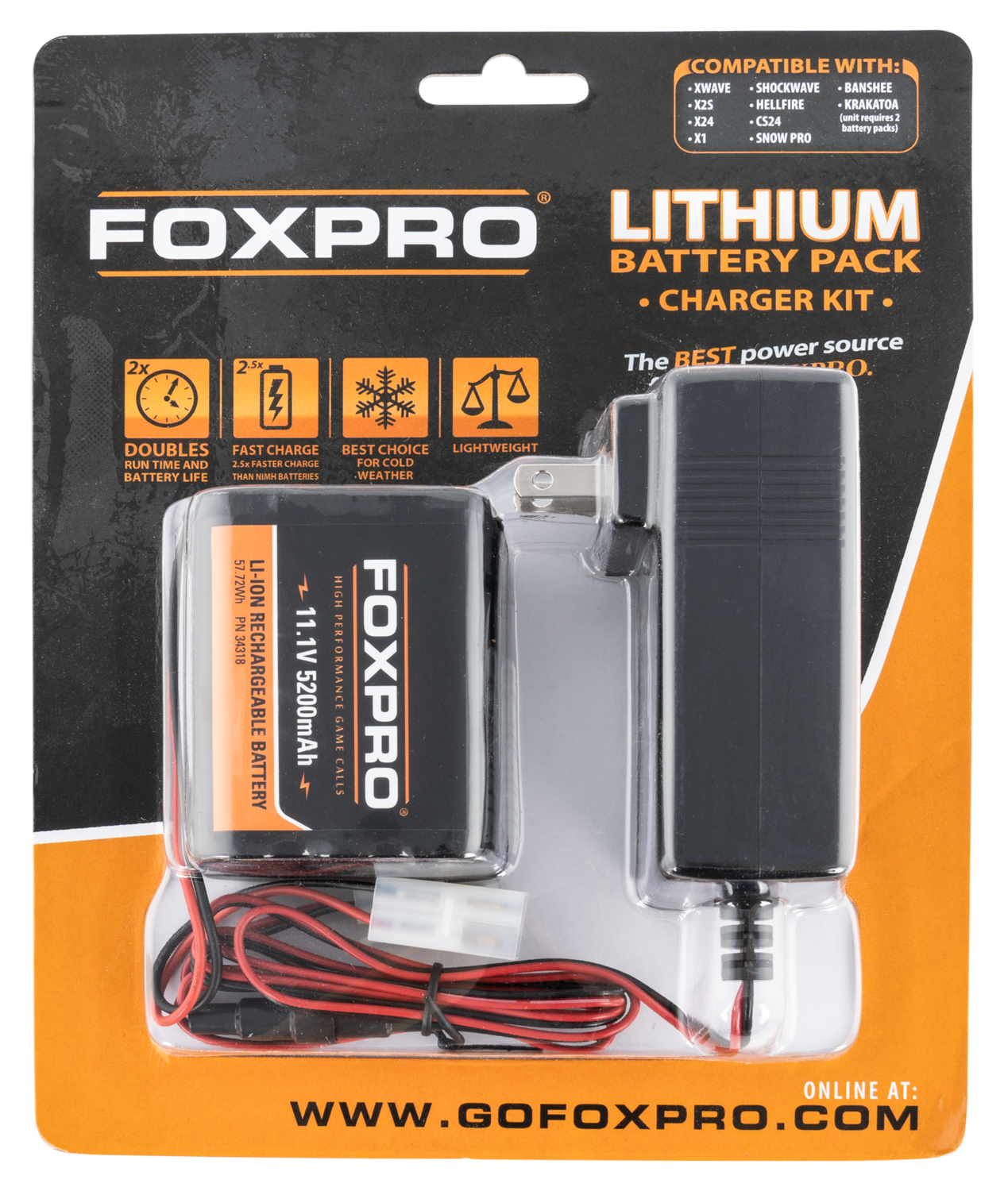 Foxpro Lithium Battery Pack, Foxpro Lith/chg               Lith 10 Cell Fast Ch