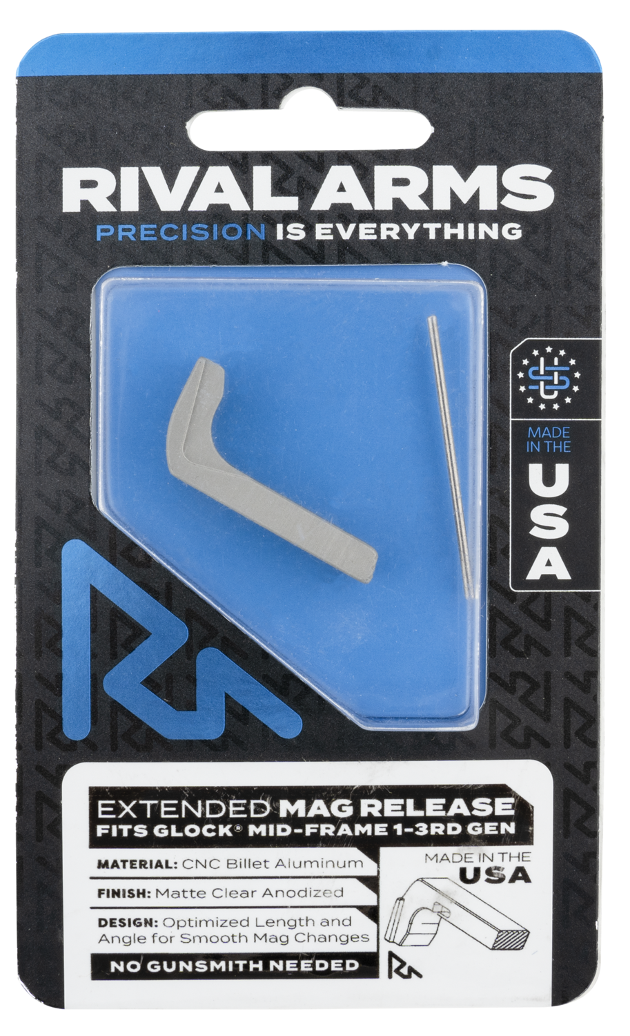 Rival Arms Magazine Release, Rival Ra72g001d    Mag Release Ext Glock Gen3 Stl