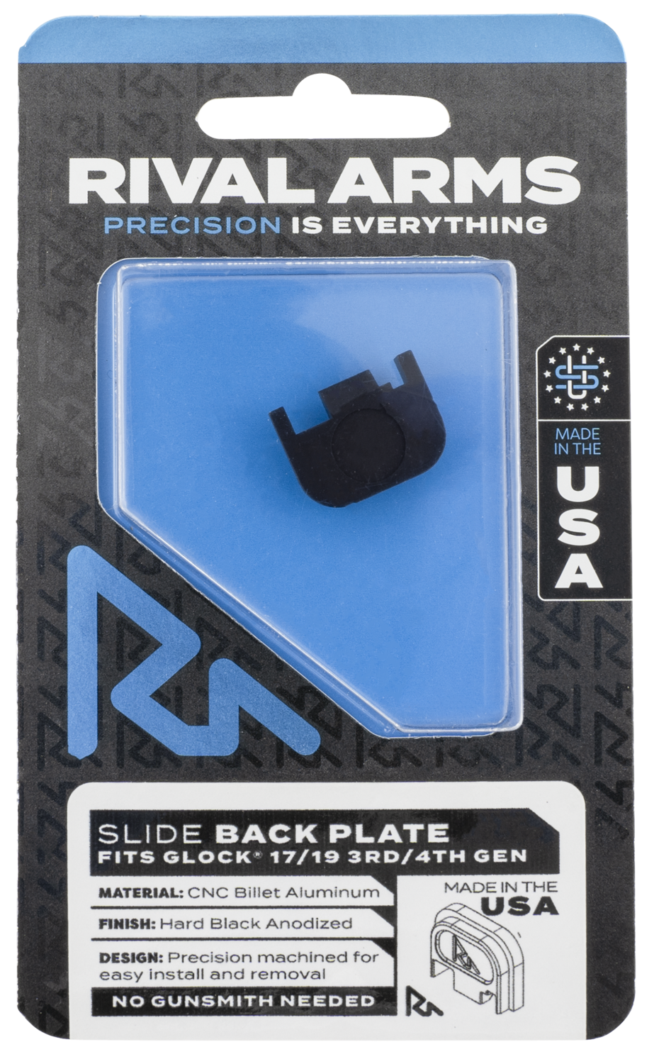 Rival Arms Slide Back Cover Plate, Rival Ra43g001a    Sld Bck Cvr Plt Glock G3/4 Blk