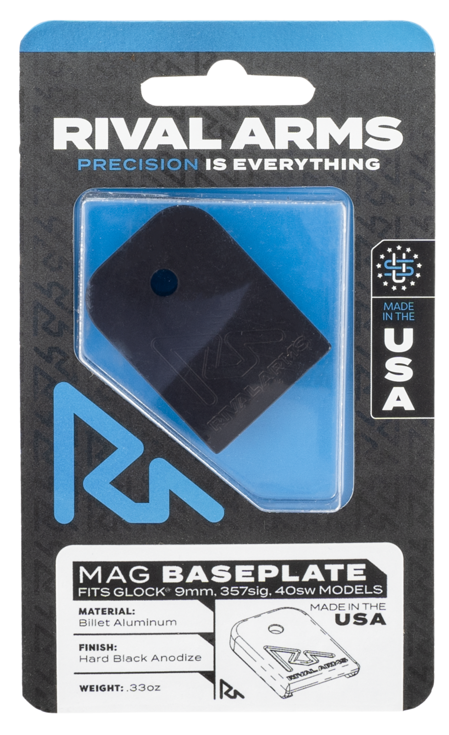 Rival Arms Mag Baseplate, Rival Ra70g001a    Mag Baseplate 9/357/40 Blk