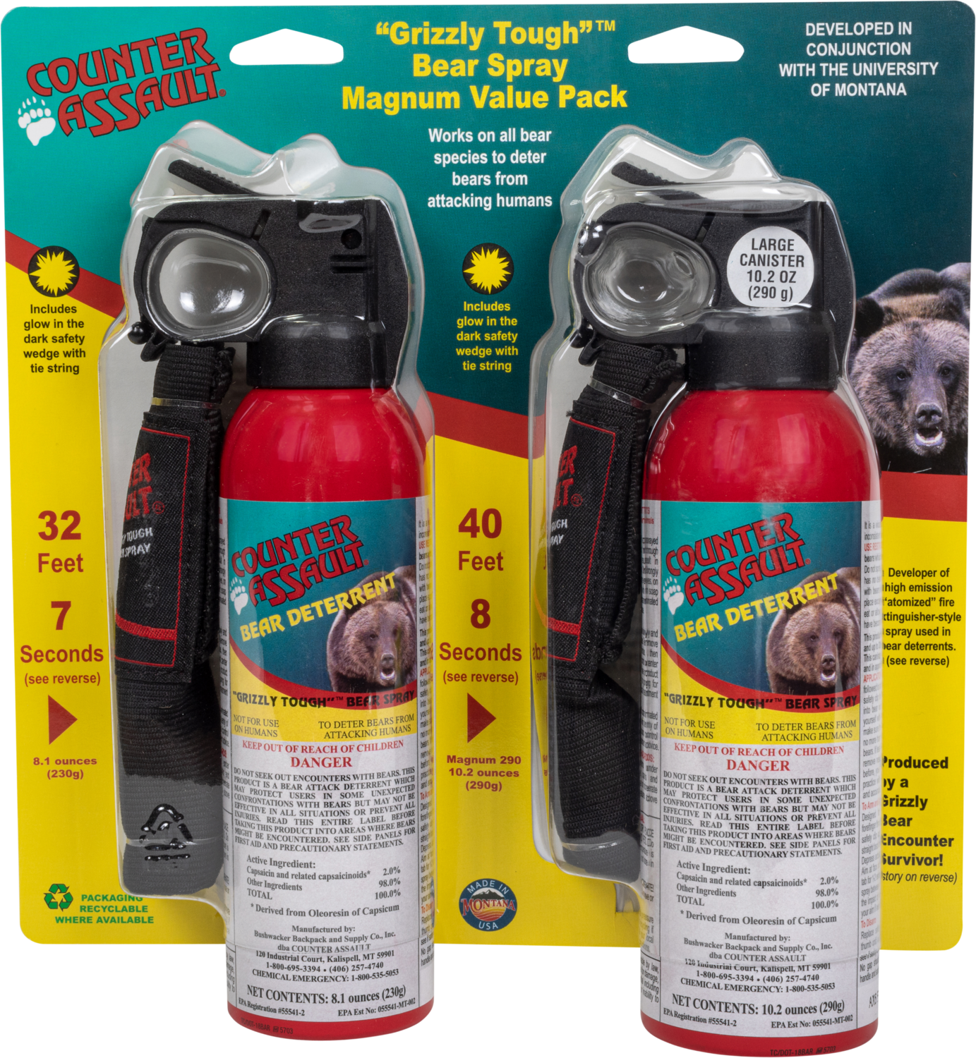 Counter Assault Bear Spray, Amk 15067027 Counter Assault Bear Spray Mag Pack