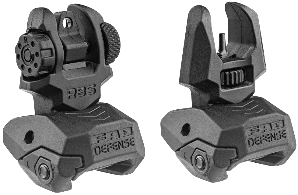 Fab Defense (usiq) Front And Rear Set Of Flip-up Sights, Fab*fx-frbs       Frt/rear Folding Back-up Sights