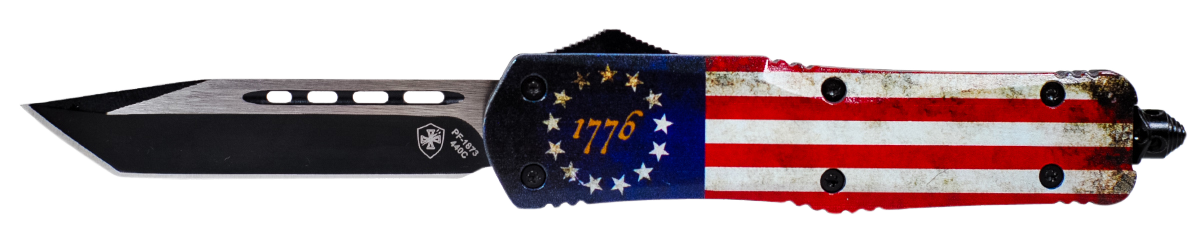 Templar Knife 1776, Temp Lbrf231  Lrg   Betsy Ross Flag Tanto Blk