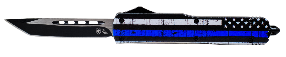 Templar Knife Back The Blue, Temp Mbtb331  Slim  Back The Blue Drop Pt Blk
