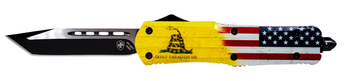 Templar Knife Don't Tread On Me, Temp Ldtom231 Lrg   Dont Tread On Me Tanto440c Blk