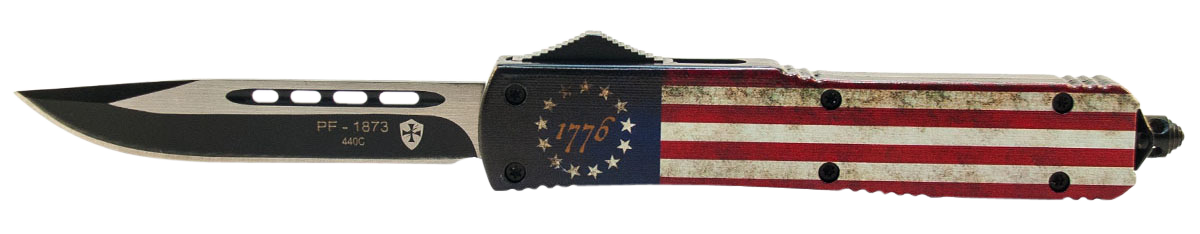 Templar Knife 1776, Temp Mbrf331  Slim  Betsy Ross Flag Drop Point Blk