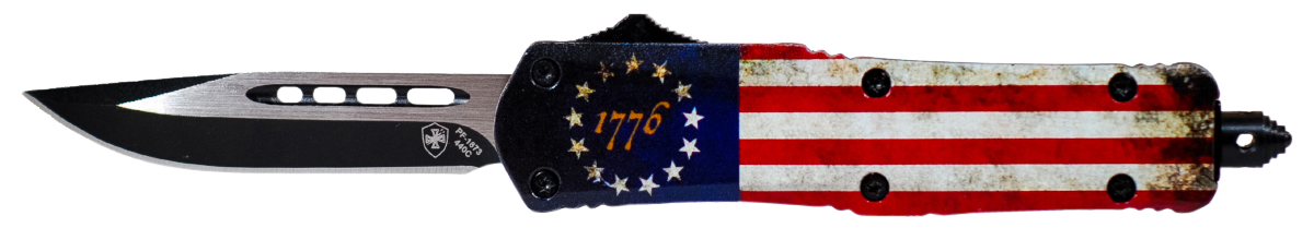 Templar Knife 1776, Temp Sbrf331  Sml   Betsy Ross Flag Drop Point Blk