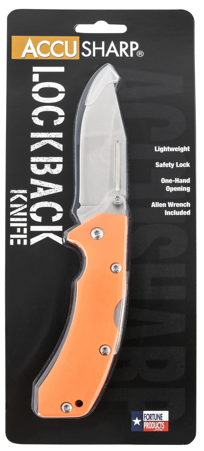 Accusharp Lockback, Fpi 712c  Accusharp Lockback G10 Knife Orange