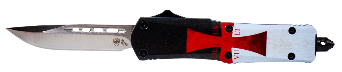 Templar Knife Templar Flag, Temp Stk332   Sml   Templar Flag Drop Point Slv