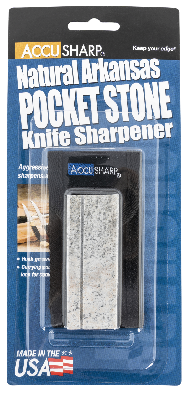Accusharp Pocket Stone, Fpi 024c  Accusharp Natural Ark 3in Stone W/pouch