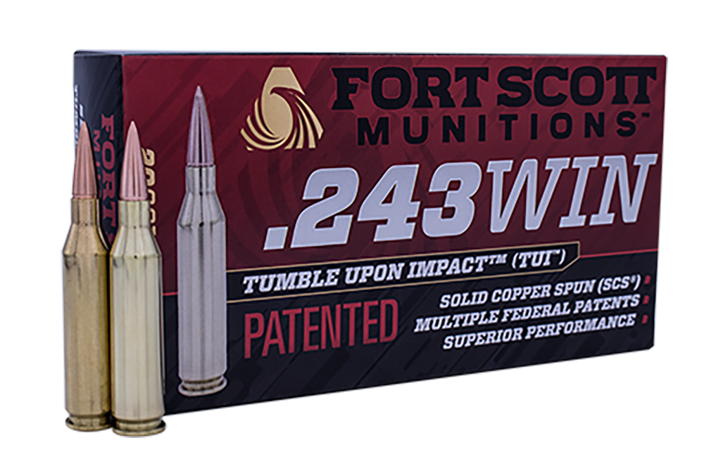 Fort Scott Munitions Tumble Upon Impact (tui), Fsm 243-080-scv      243win  80gr Scs Tui    20/10