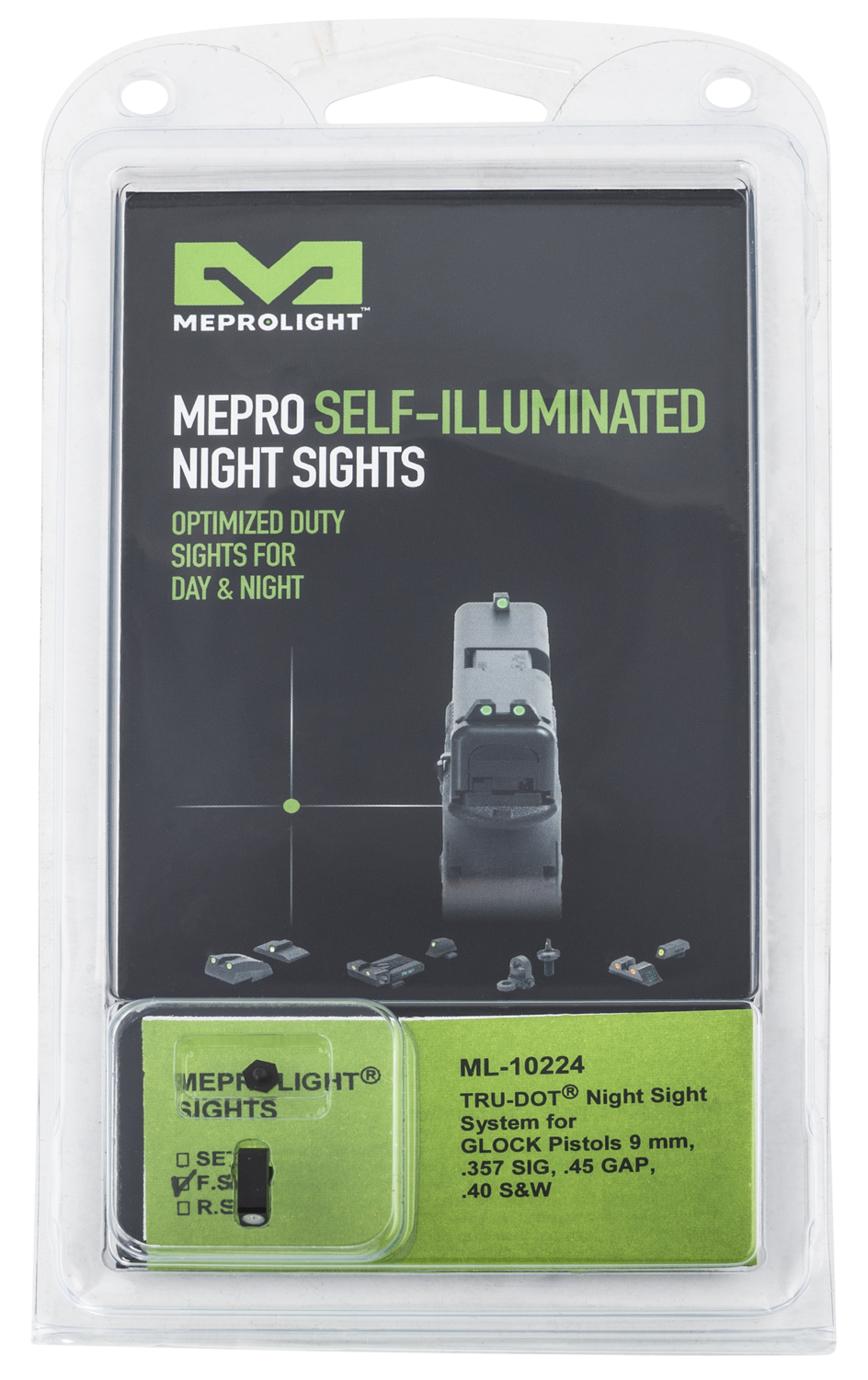 Mepro Usa Llc Mepro Tru-dot, Mepro 102243107  Trudot Glock             Grn Frnt