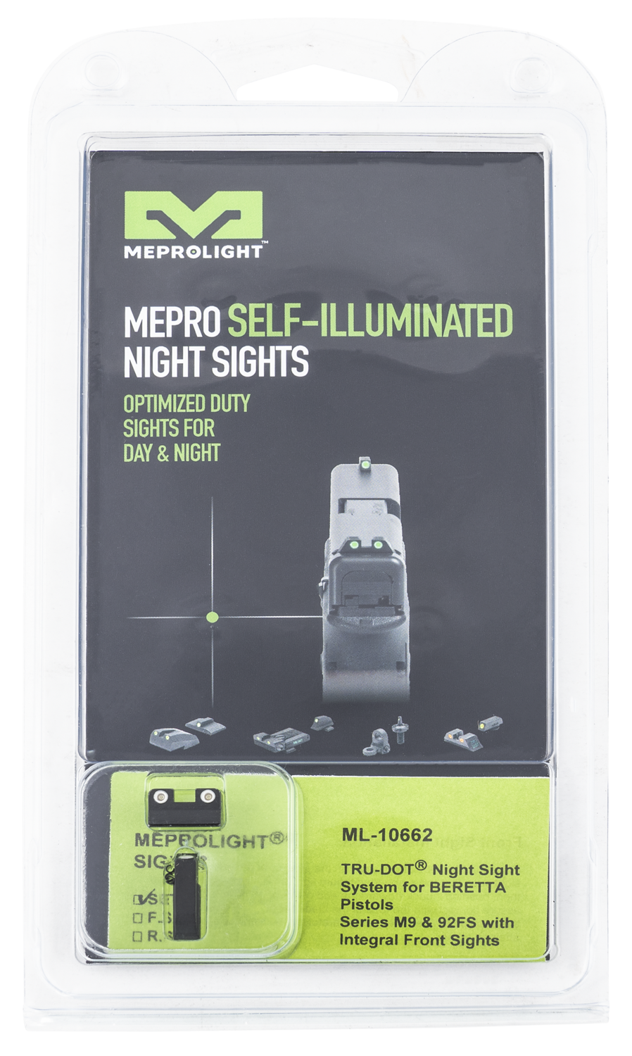 Mepro Usa Llc Mepro Tru-dot, Mepro 106623101  Trudot Beretta M9/m92    Grn/grn
