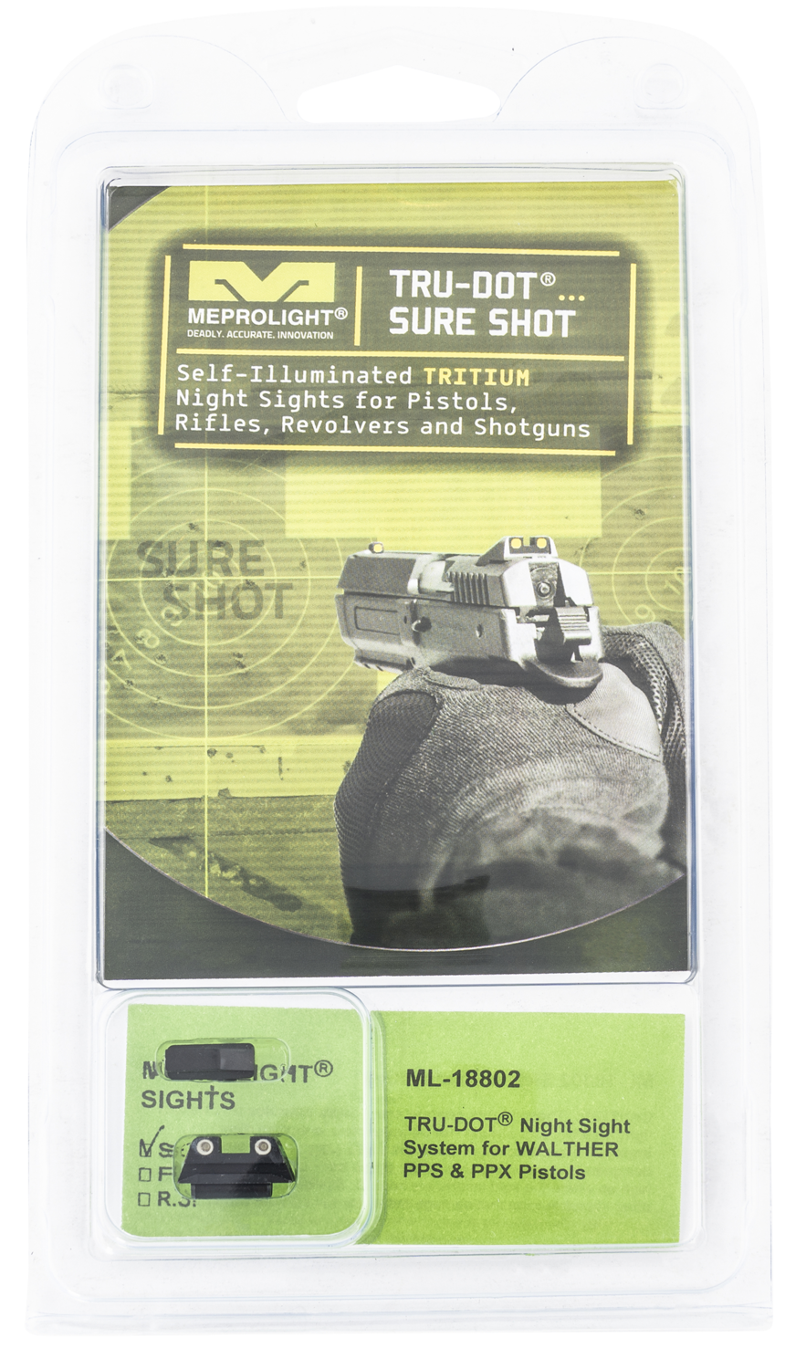 Mepro Usa Llc Mepro Tru-dot, Mepro 188023101   Trudot Walther Pps/ppx   Grn/grn