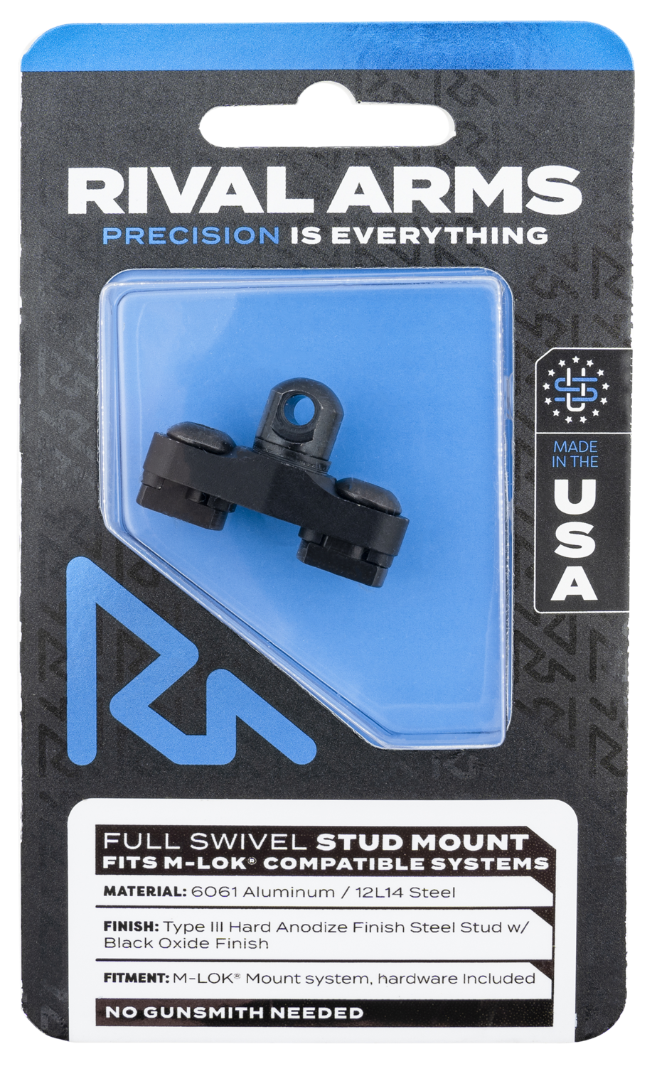 Rival Arms Full Swivel Stud Mount, Rival Rara92m1b   M-lok Swivel Stud Mount