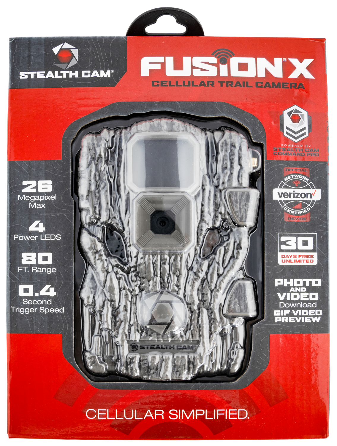 Stealth Cam Fusion X, Steal Stc-fvrzwx       26mp Fusion V2 Cell Verizn