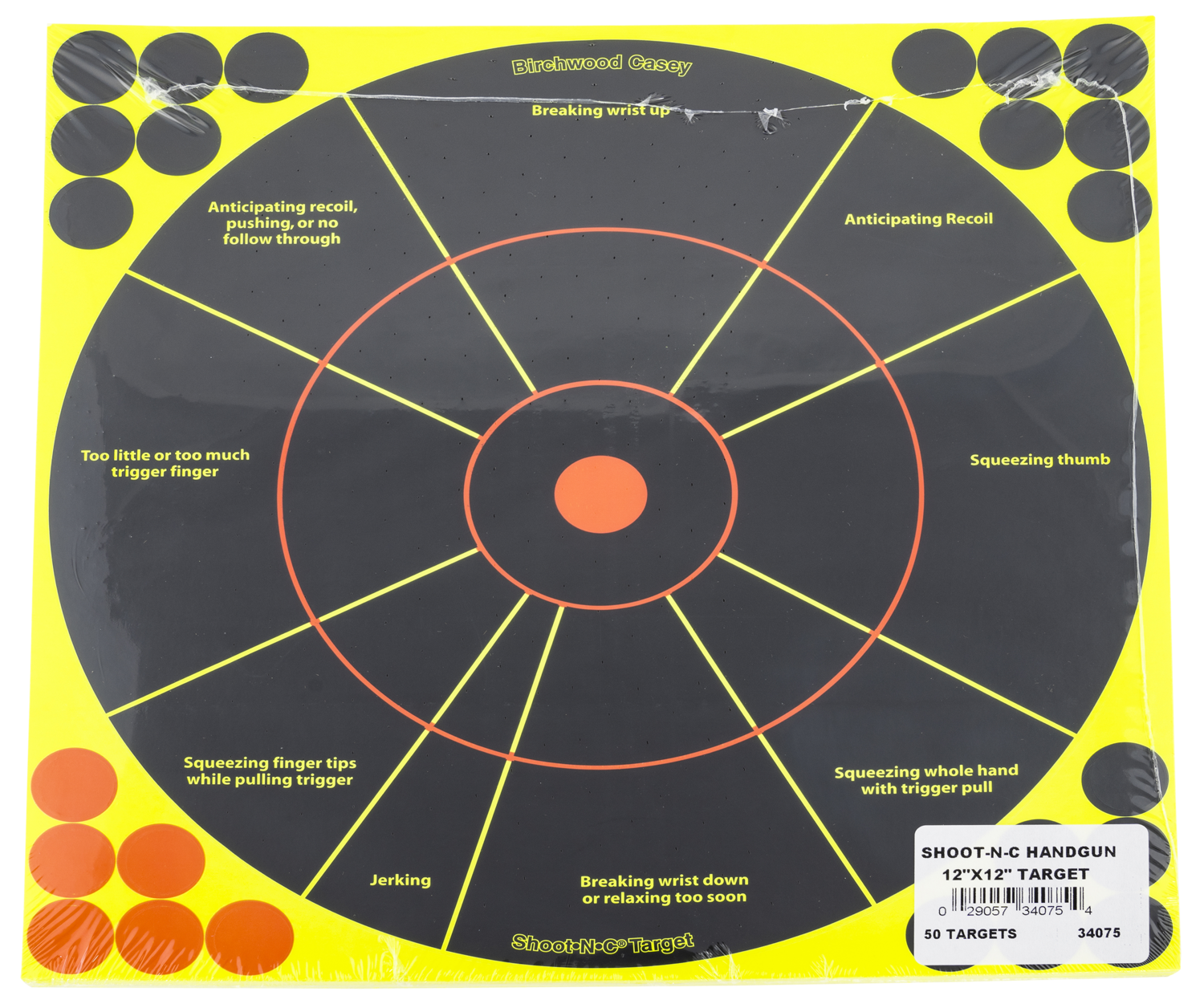 Birchwood Casey Shoot-n-c, Bir 34075          Shoot-n-c 12" Hndgn Trainr 50pk