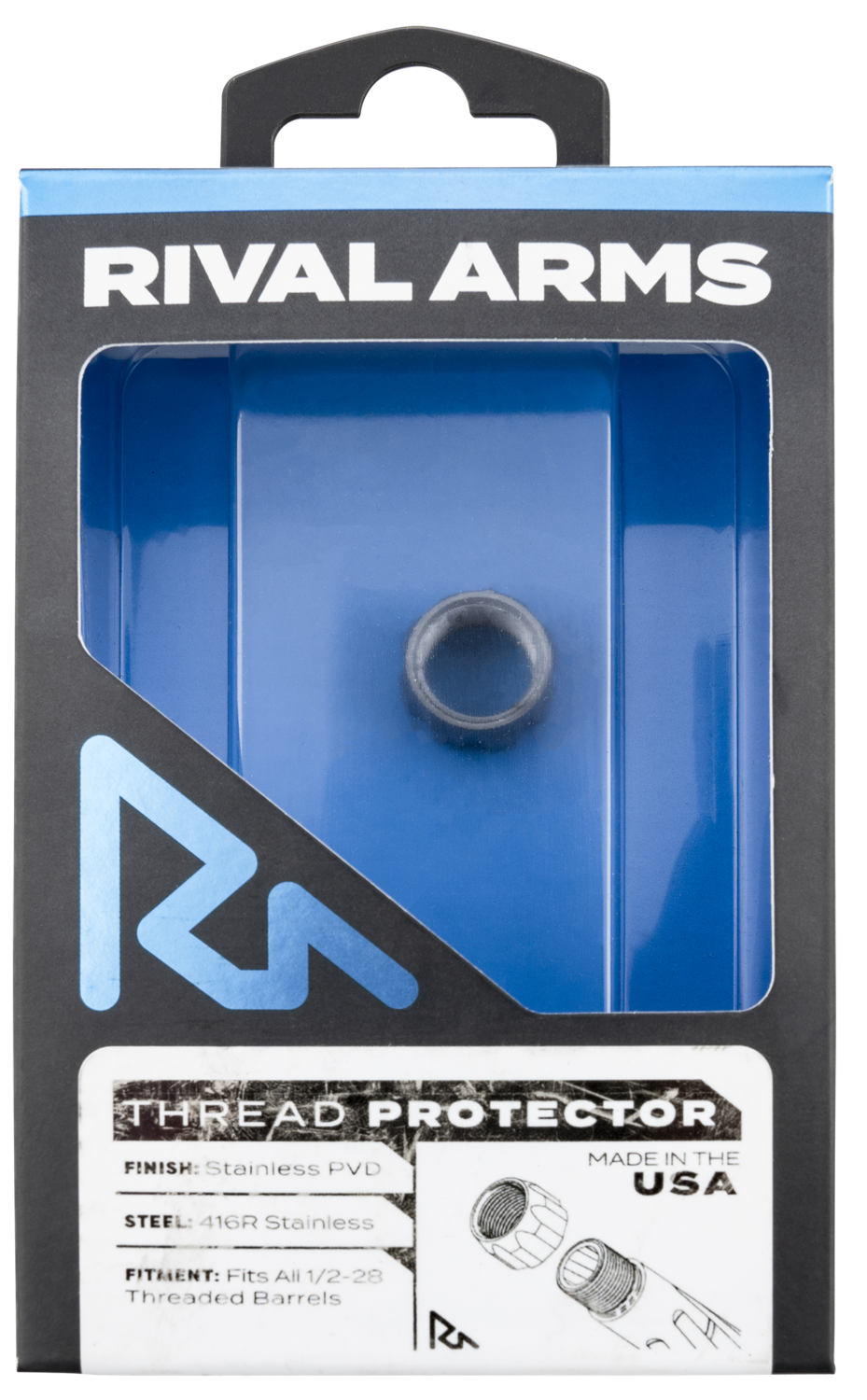 Rival Arms Thread Protector, Rival Rara300001d  Thrd Prtctr 9mm 1 2-28 Flt Ss
