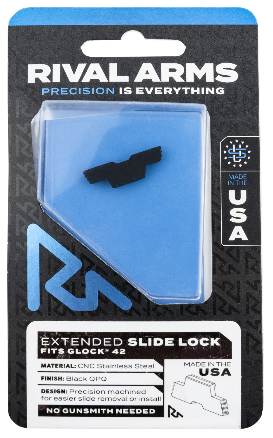 Rival Arms Slide Lock, Rival Rara80g004a Slide Lck Ext Glk 42 Blk