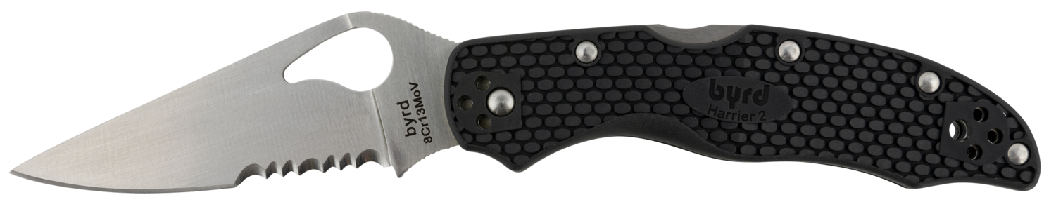 Spyderco Byrd, Spy By01psbk2   Harrier 2 Pln/ser       3.36   Blk