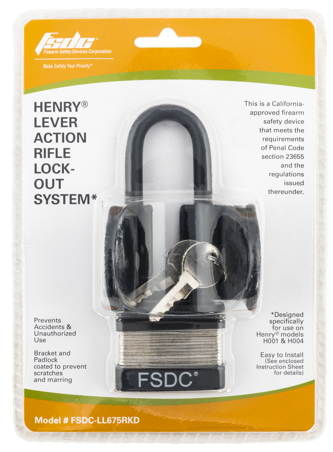 Firearm Safety Devices Lock-out System, Fsdc Ll675rkd  Henry La Rfl Lock-out Fits 001 004
