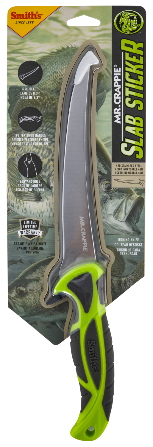 Smiths Products Mr. Crappie, Smiths 51208  Mr Crappie 6 Curvd Slab Sticker Knfe