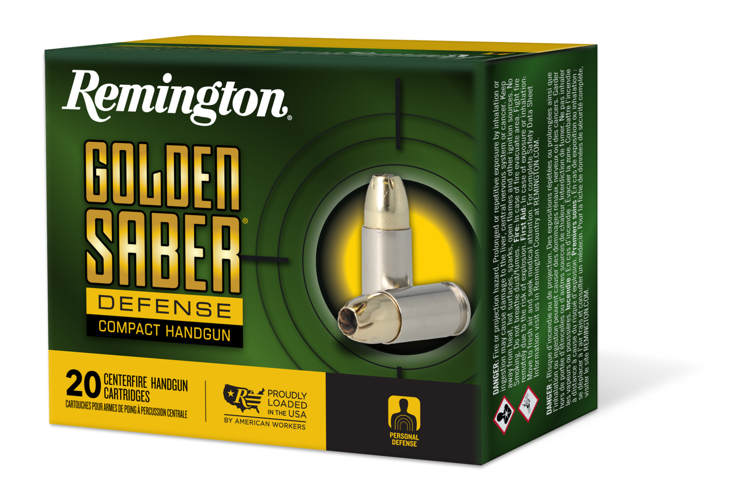 Remington Ammunition Golden Saber Defense, Rem 27618 Gsc40swbn  40sw   180 Bjhp         20/25