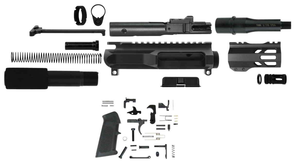 Tacfire Ar Build Kit, Tacfire Ss-pk9mm-lpk-4   9mm   4" Pstl Build Kit