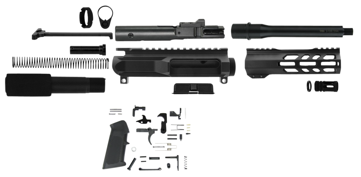 Tacfire Ar Build Kit, Tacfire Ss-pk9mm-lpk-7   9mm 7.5" Pstl Build Kit