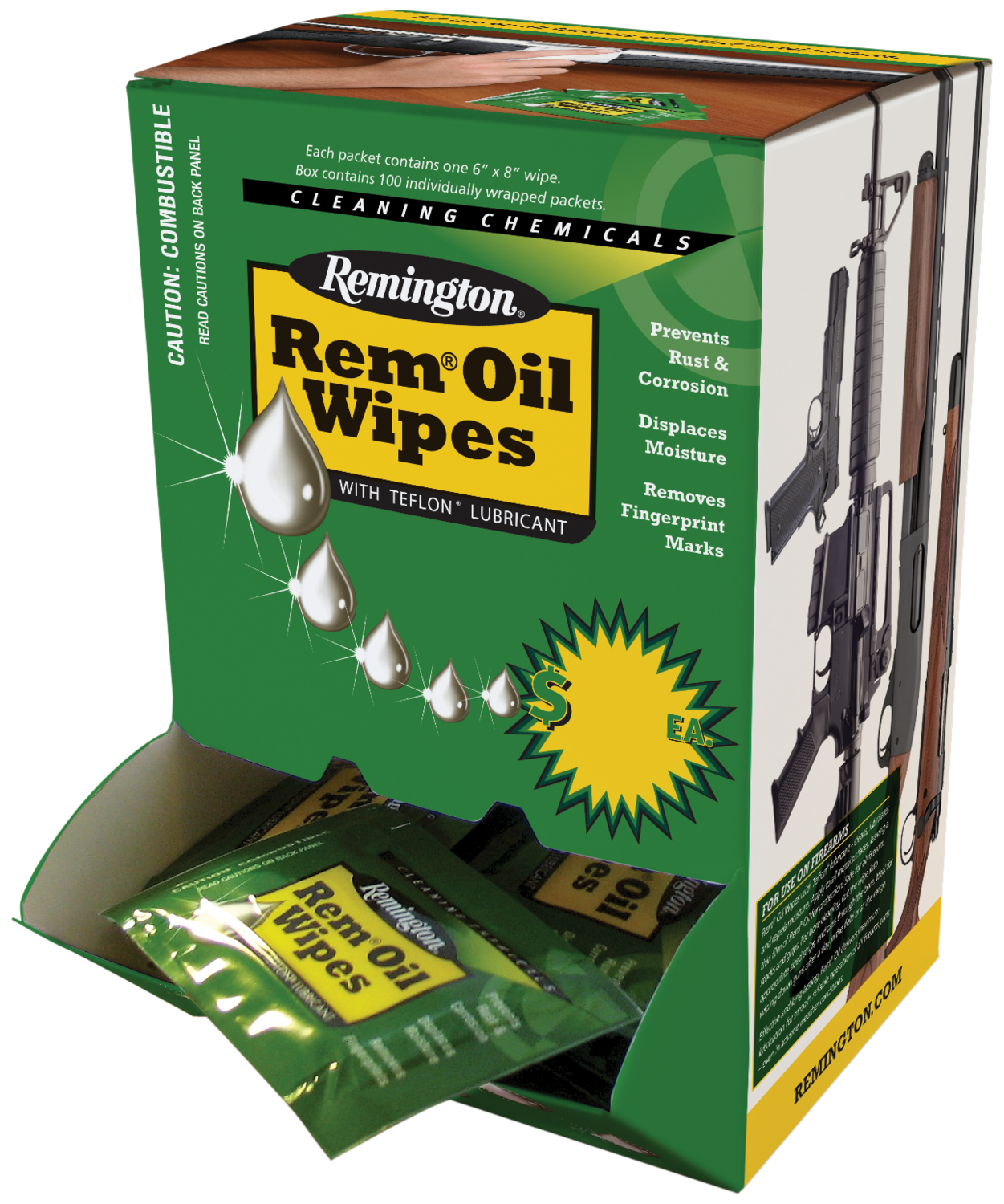 Remington Accessories Rem Oil, Rem 18471 Rem-oil  Wipes Indivdually Packed 300ct