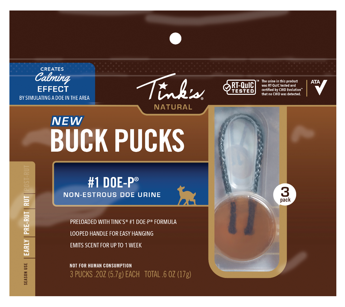Tinks #1 Doe-p, Tinks W6341    #1 Doe-p Buck Pucks Hangers