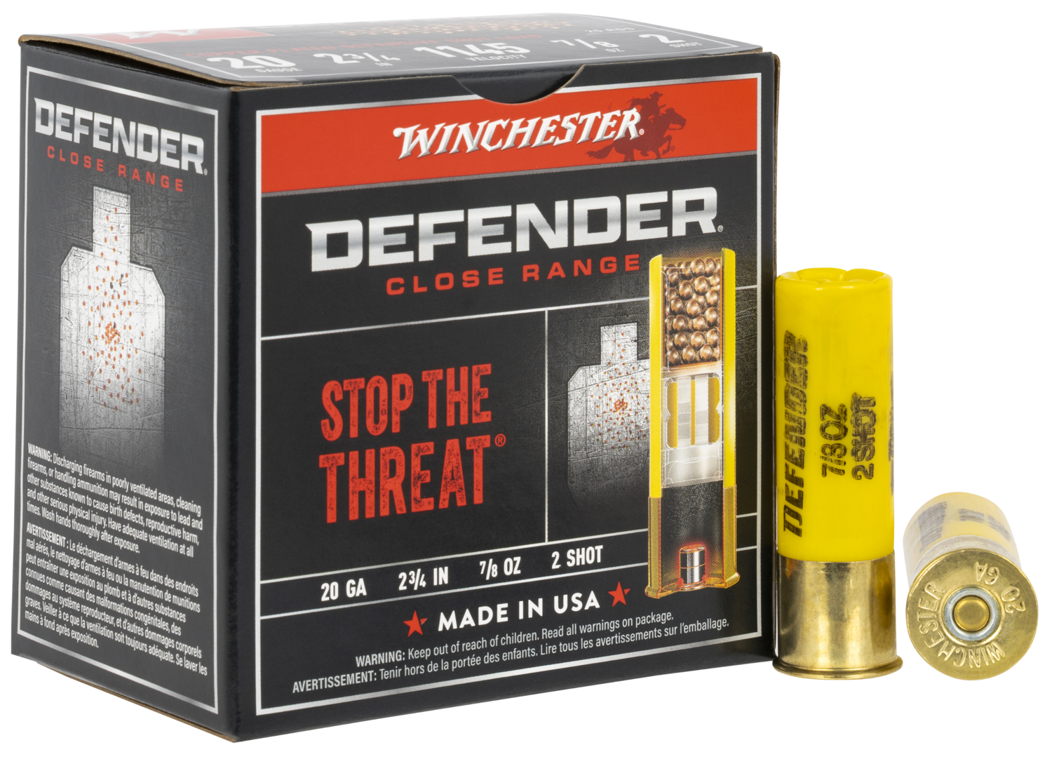 Winchester Ammo Defender, Win S202pd25   Defender #2 Lead 7/8          25/10