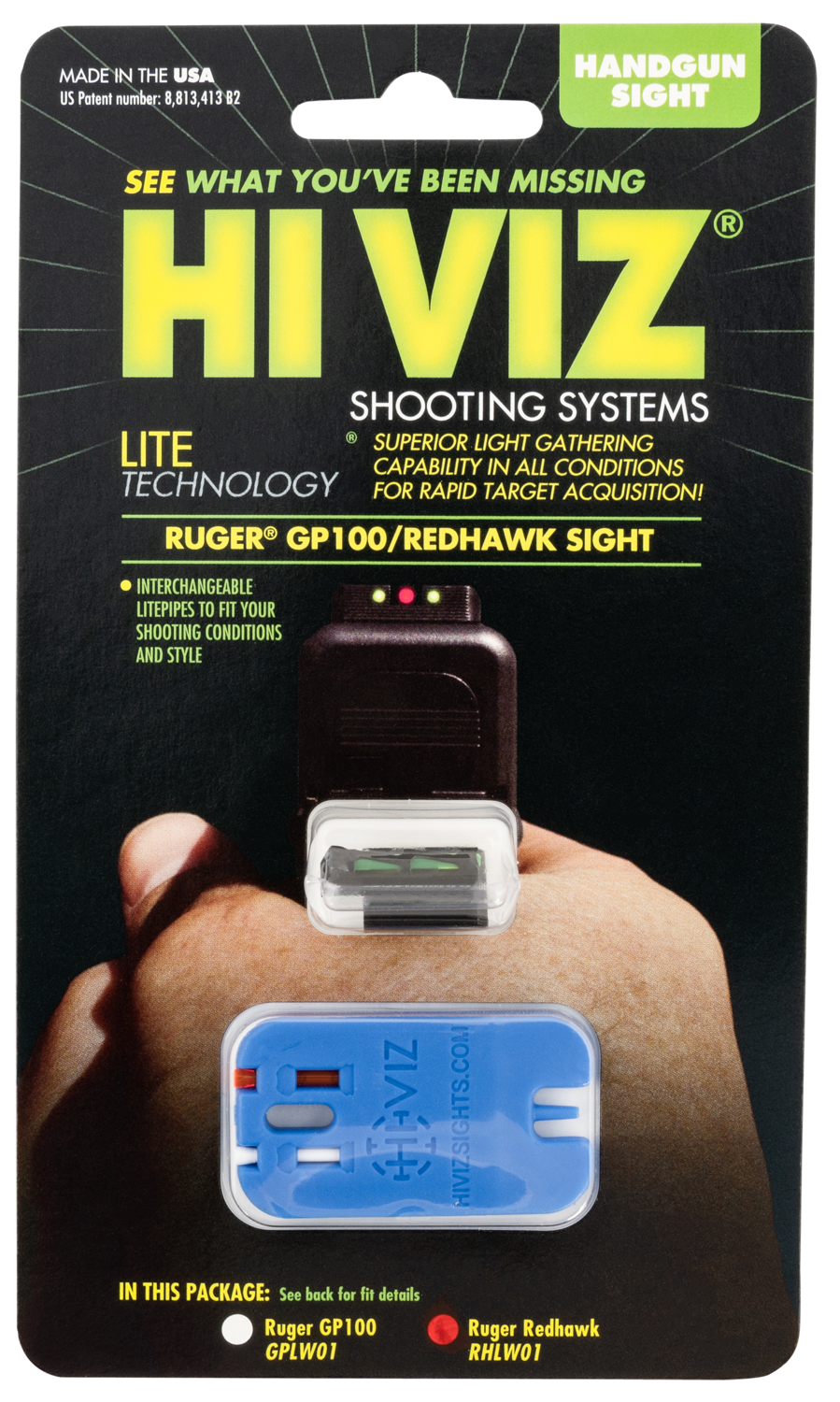 Hiviz Ruger Redhawk & Super Redhawk Litewave Front Sight, Hiviz Rhlw01   Ruger Redhawk Fs 3/pipes